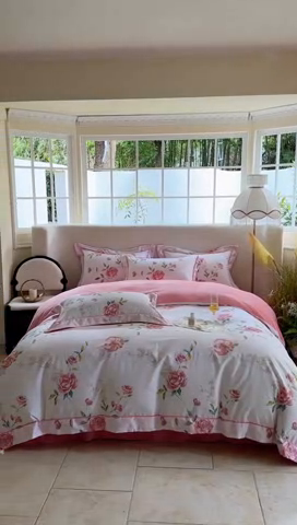 91家纺网 家纺一手货源 找家纺 2025新款A纯棉B牛奶绒四件套13376全棉加绒一字绣宽边轻奢套件-夹棉款 依梦