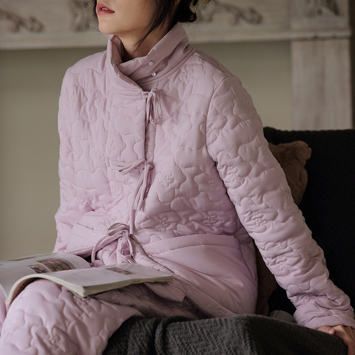 91家纺网 家纺一手货源 找家纺 （总）洛兰沙家居馆 2024新款睡衣女秋冬季三层夹棉珊瑚绒加厚保暖两件套女士可外穿加绒家居服