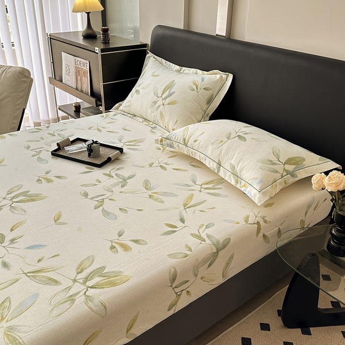 91家纺网 家纺一手货源 找家纺 大柏树 2025新款A类全棉磨毛印花单床笠 乐莹米