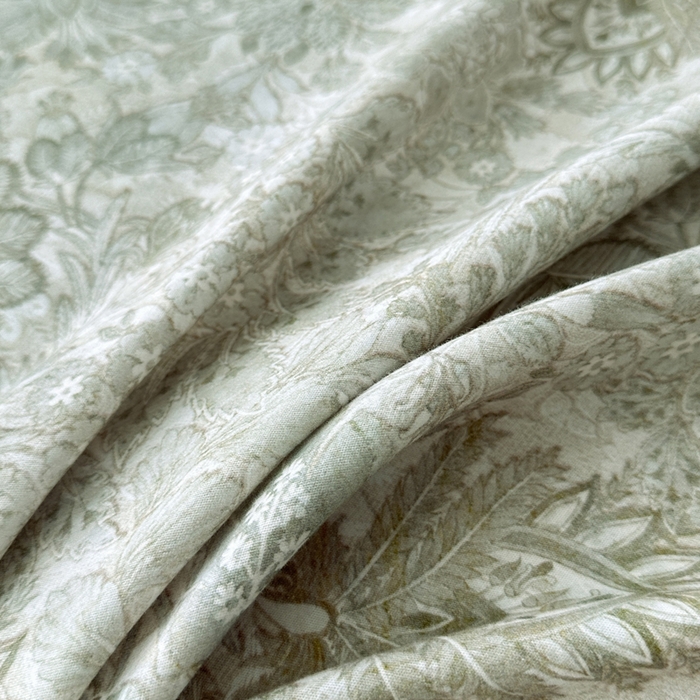 91家纺网 家纺一手货源 找家纺 大柏树 2025新款A类全棉磨毛印花单床单 莉娅绿