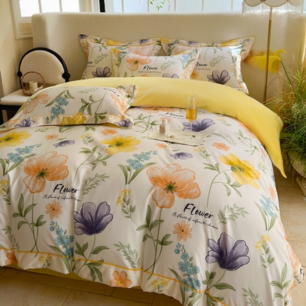 91家纺网 家纺一手货源 找家纺 （总）2025新款A纯棉B牛奶绒四件套13376全棉加绒一字绣宽边轻奢套件-夹棉款