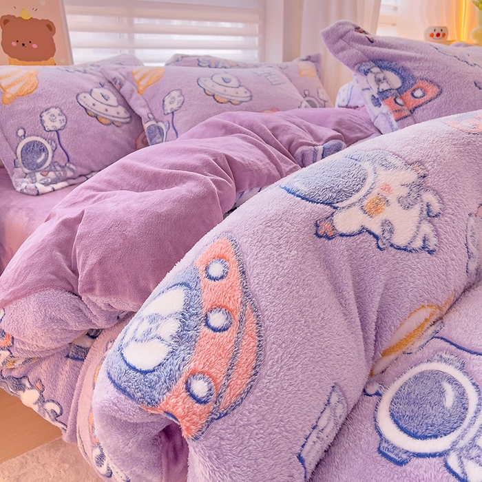 91家纺网 家纺一手货源 找家纺 2024新款加厚雪花绒印花单件被套-风格二（提供卖家秀 ） 星际穿越