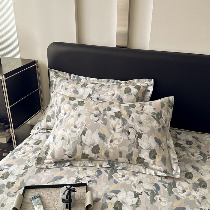 91家纺网 家纺一手货源 找家纺 大柏树 2025新款A类全棉磨毛印花单床单 露瑶绿