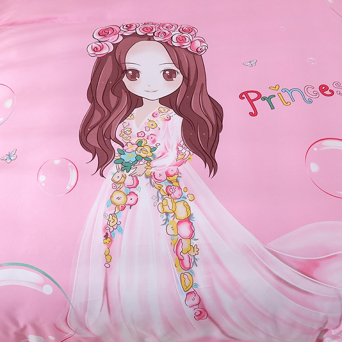 91家纺网 家纺一手货源 找家纺 宝薇 2024新款卡通款加厚斜纹磨毛大版四件套 （新花型不断更新中）公主梦