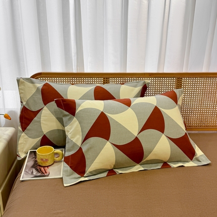 丝芙妮家居（原乐视家纺） 2024新款全棉磨毛多规格AB版单品套件系列（第二波）--单枕套 洛可-橙