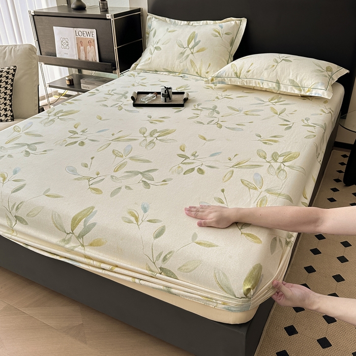 91家纺网 家纺一手货源 找家纺 大柏树 2025新款A类全棉磨毛印花单床笠 乐莹米