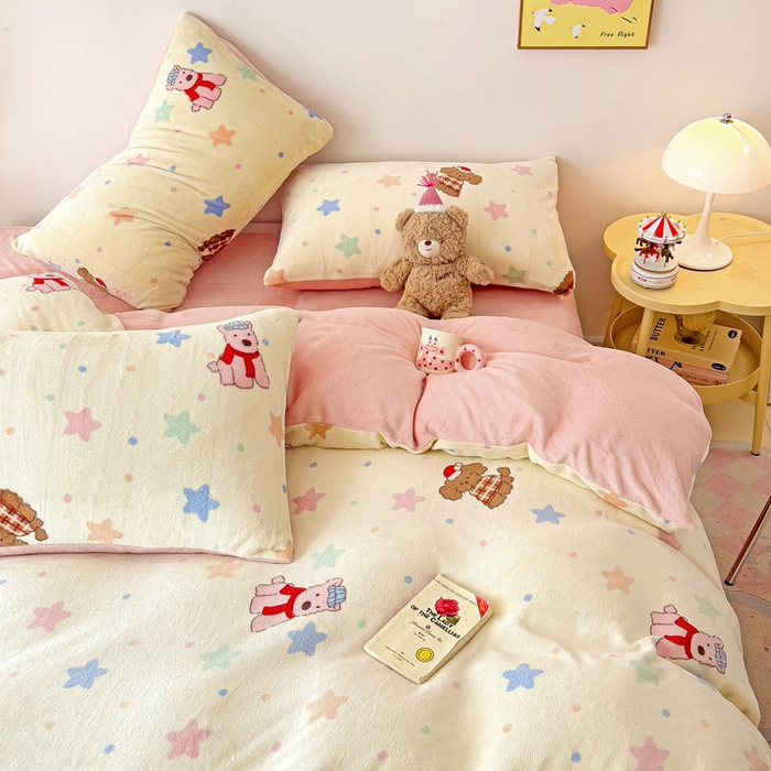 91家纺网 家纺一手货源 找家纺 麦瑞家纺 2025新款印花牛奶绒四件套跑量款 吉米