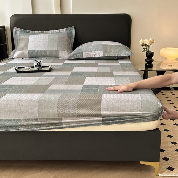 91家纺网 家纺一手货源 找家纺 大柏树 2025新款A类全棉磨毛印花单床笠 布莱克