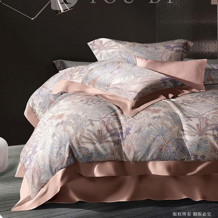 91家纺网 家纺一手货源 找家纺 （总1）未来家居 2024新款UD活性印染铂金贡缎四件套