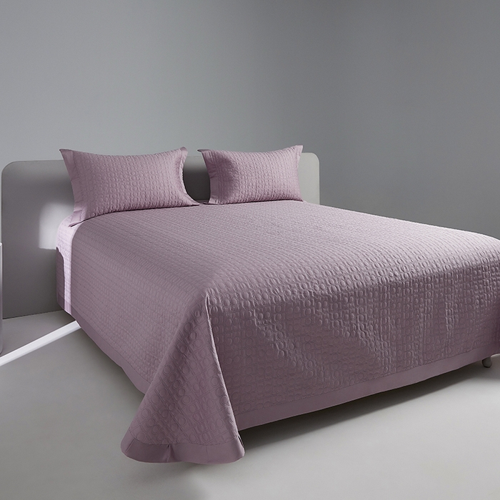 91家纺网 家纺一手货源 找家纺 2024新款设计师款绗缝床盖 薰衣紫