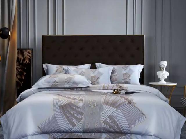 91家纺网 家纺一手货源 找家纺 2024新款100s长绒棉数码印花大版定位四件套 福萨