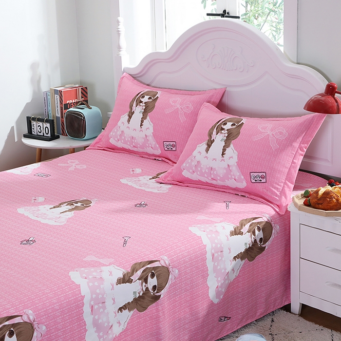 91家纺网 家纺一手货源 找家纺 宝薇 2024新款卡通款加厚斜纹磨毛大版四件套 （新花型不断更新中）公主日记蓝