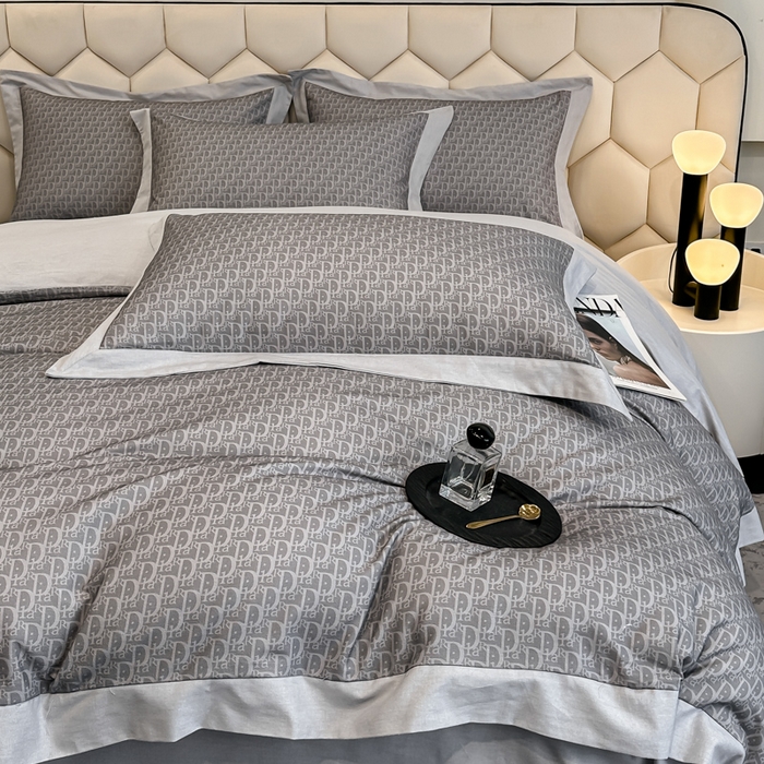 91家纺网 家纺一手货源 找家纺 雲归梦 2024新款全棉纯棉轻奢加厚磨毛拼角工艺四件套 凯旋门-英伦灰