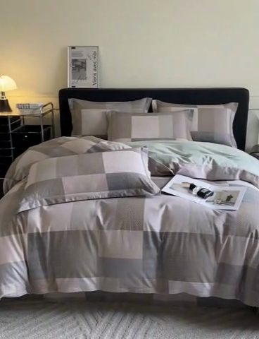 91家纺网 家纺一手货源 找家纺 大柏树 2025新款A类全棉磨毛印花单被套 布莱克