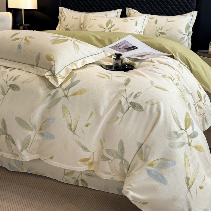 91家纺网 家纺一手货源 找家纺 大柏树 2025新款A类全棉磨毛印花四件套 乐莹米