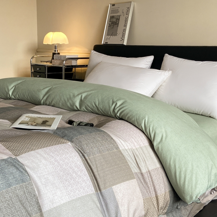 91家纺网 家纺一手货源 找家纺 大柏树 2025新款A类全棉磨毛印花单被套 布莱克