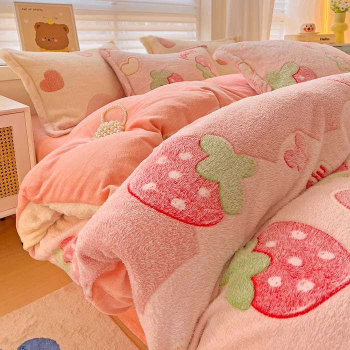 91家纺网 家纺一手货源 找家纺 2024新款加厚雪花绒印花单件被套-风格二（提供卖家秀 ） 蝶雅