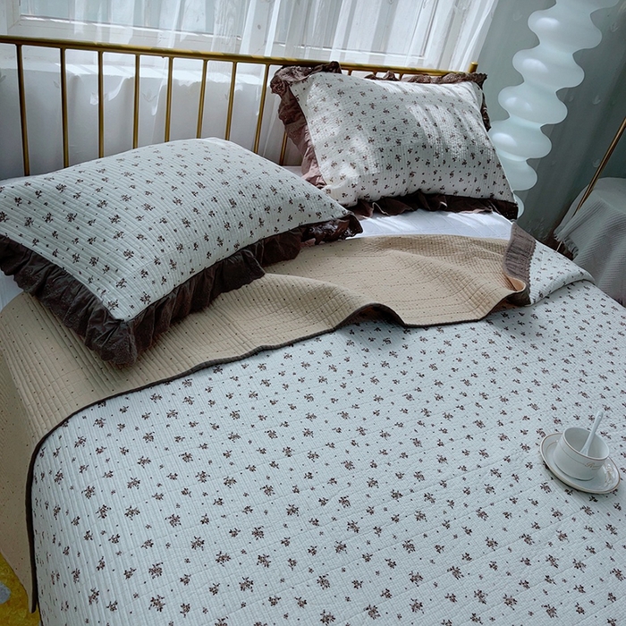 91家纺网 家纺一手货源 找家纺 暖居 2024新款包边豆豆被床盖四件套 扶苏