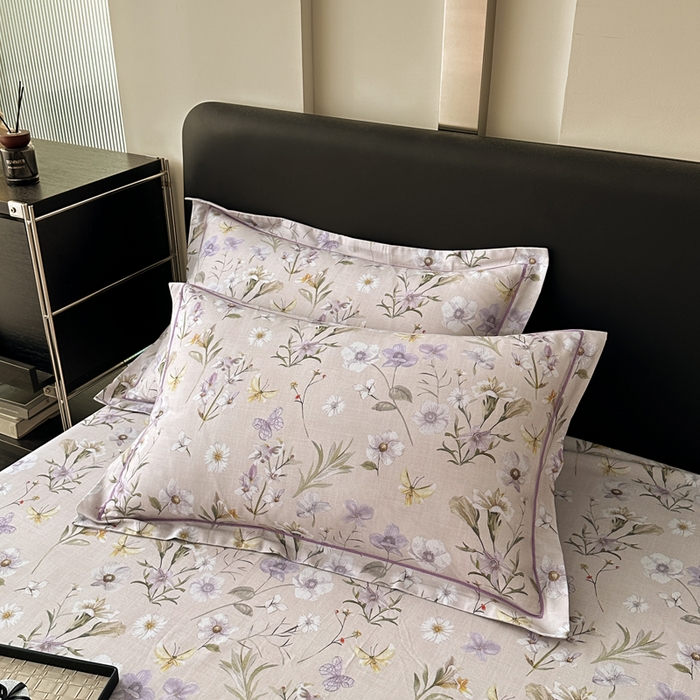 91家纺网 家纺一手货源 找家纺 大柏树 2025新款A类全棉磨毛印花单床笠 暗香