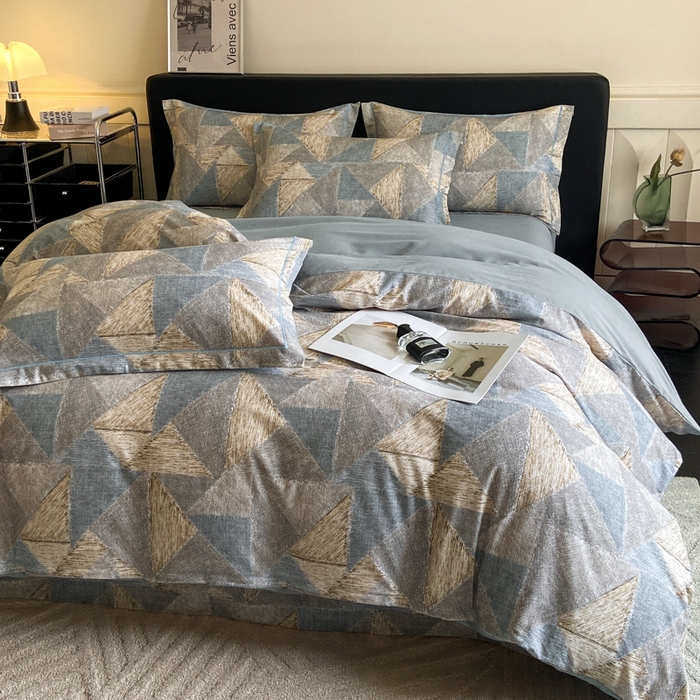 91家纺网 家纺一手货源 找家纺 大柏树 2025新款A类全棉磨毛印花四件套 黎贝卡