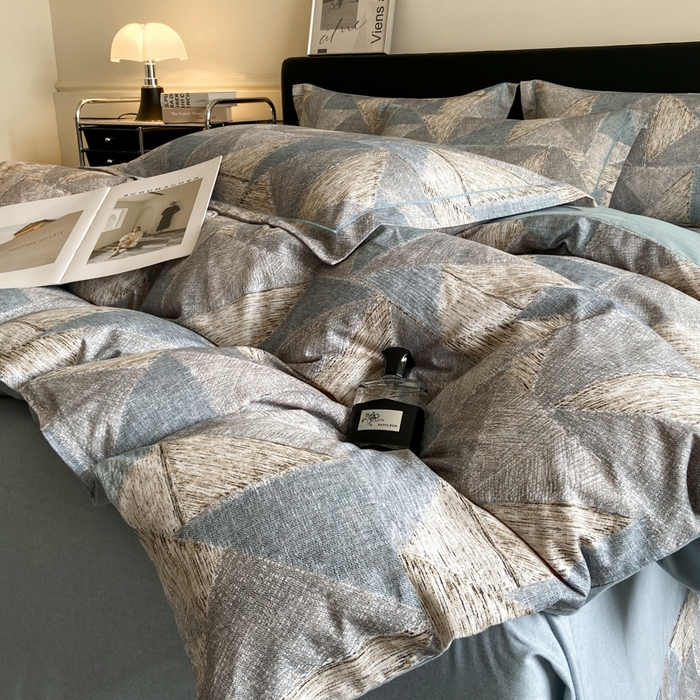 91家纺网 家纺一手货源 找家纺 大柏树 2025新款A类全棉磨毛印花四件套 黎贝卡