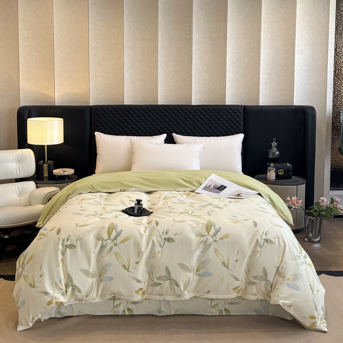 91家纺网 家纺一手货源 找家纺 大柏树 2025新款A类全棉磨毛印花单被套 乐莹米