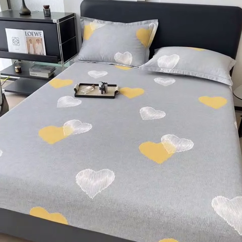 91家纺网 家纺一手货源 找家纺 大柏树 2025新款A类全棉磨毛印花单床笠 哈米亚