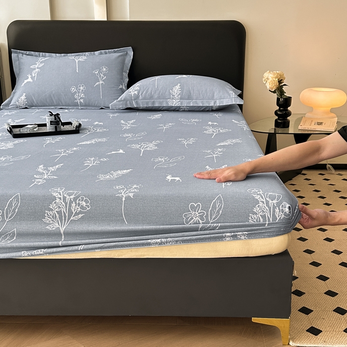 91家纺网 家纺一手货源 找家纺 大柏树 2025新款A类全棉磨毛印花单床笠 芊芊之恋