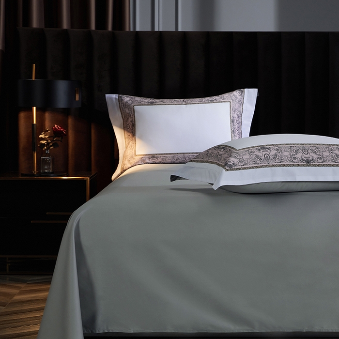 91家纺网 家纺一手货源 找家纺 2024新款100s长绒棉数码印花大版定位四件套 富丽之都