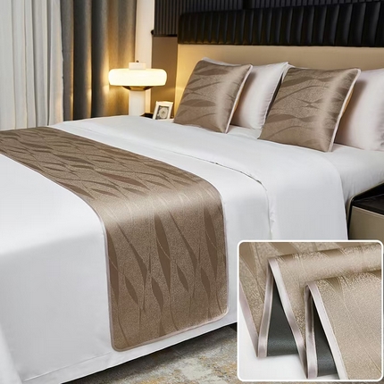 91家纺网 家纺一手货源 找家纺 （总）安力森/诚臻酒店用品酒店用品 2025新款床尾巾纯色酒店专用床上用品搭巾床旗高端轻奢民宿宾馆简约床盖
