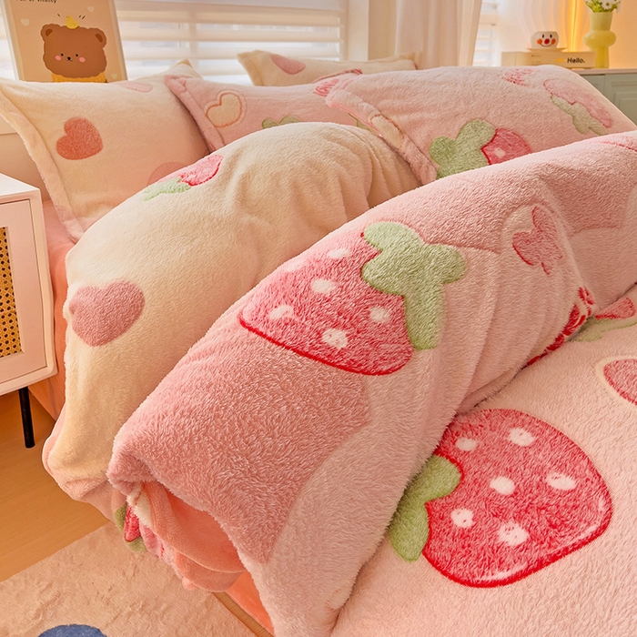 91家纺网 家纺一手货源 找家纺 2024新款加厚雪花绒印花单件被套-风格二（提供卖家秀 ） 蝶雅