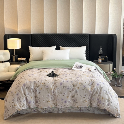 大柏树 2025新款A类全棉磨毛印花单被套 暗香灰