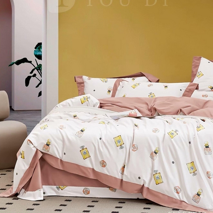 91家纺网 家纺一手货源 找家纺 （总1）未来家居 2024新款UD活性印染铂金贡缎四件套