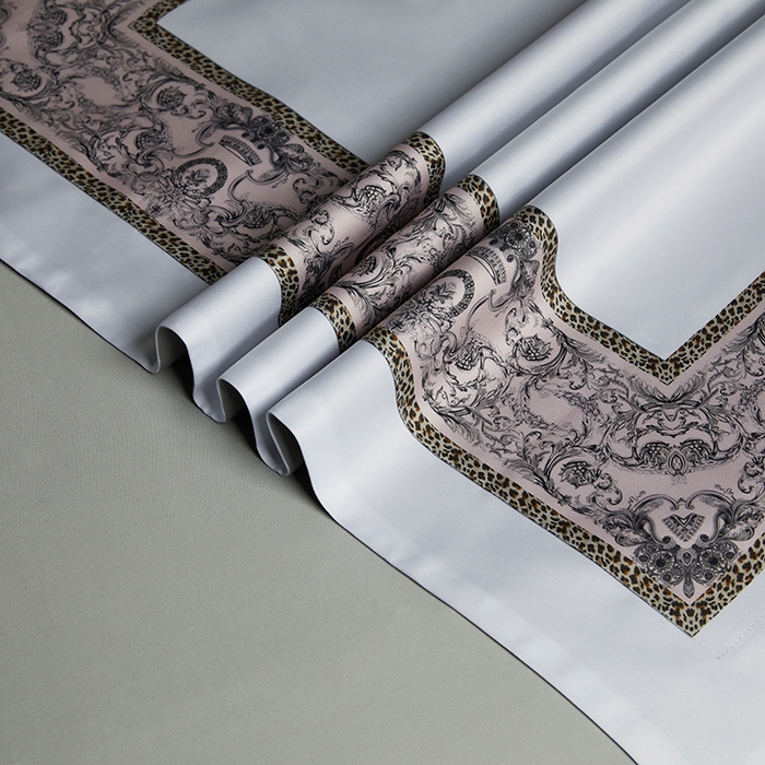 91家纺网 家纺一手货源 找家纺 2024新款100s长绒棉数码印花大版定位四件套 富丽之都