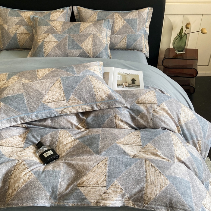 91家纺网 家纺一手货源 找家纺 大柏树 2025新款A类全棉磨毛印花四件套 黎贝卡