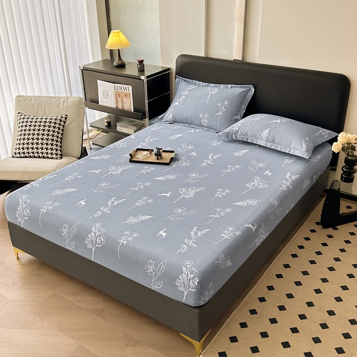 91家纺网 家纺一手货源 找家纺 大柏树 2025新款A类全棉磨毛印花单床笠 芊芊之恋