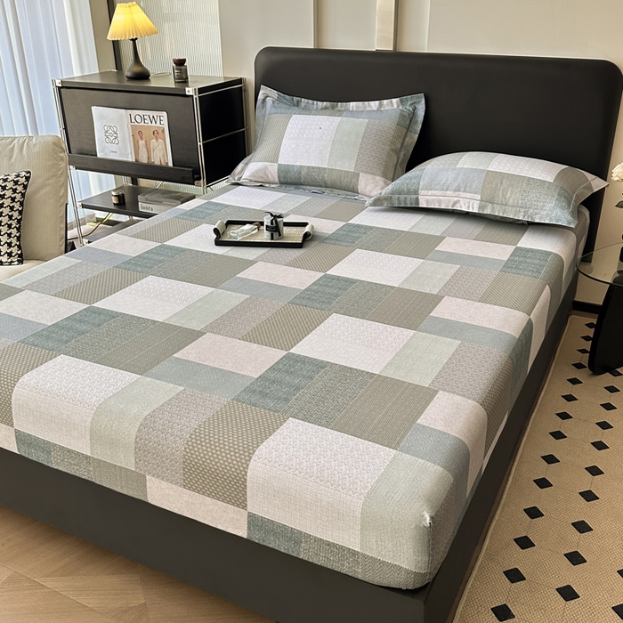 91家纺网 家纺一手货源 找家纺 大柏树 2025新款A类全棉磨毛印花单床笠 布莱克