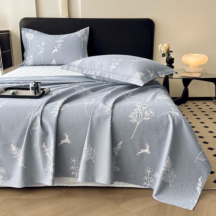 91家纺网 家纺一手货源 找家纺 大柏树 2025新款A类全棉磨毛印花单床单 芊芊之恋