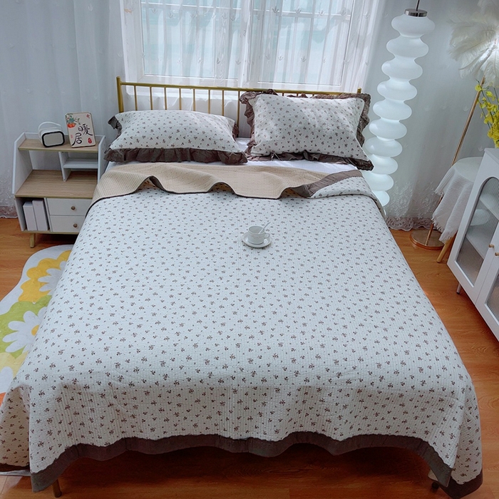 91家纺网 家纺一手货源 找家纺 暖居 2024新款包边豆豆被床盖四件套 扶苏