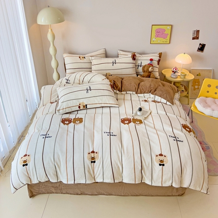 91家纺网 家纺一手货源 找家纺 （总）麦瑞家纺 2025新款印花牛奶绒四件套跑量款