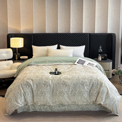 大柏树 2025新款A类全棉磨毛印花单被套 莉娅绿