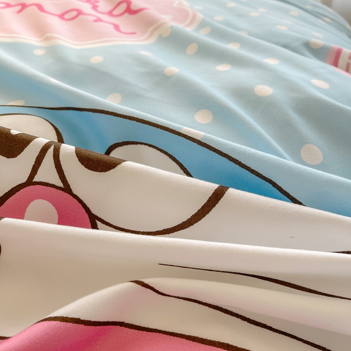 91家纺网 家纺一手货源 找家纺 宝薇 2024新款卡通款加厚斜纹磨毛大版四件套 （新花型不断更新中）哆啦兄妹