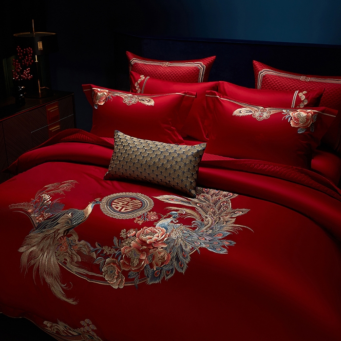 91家纺网 家纺一手货源 找家纺 （总）2024新款刺绣长绒棉婚庆重磅新品多件套-前程似锦