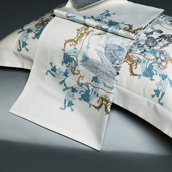 91家纺网 家纺一手货源 找家纺 2024新款100s长绒棉数码印花大版定位四件套 斯特蔓