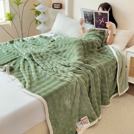 91家纺网 家纺一手货源 找家纺 （总）优选 2025新款托卡斯母婴级兔兔绒大泡泡毛毯安抚四季床盖双面牛奶绒床单