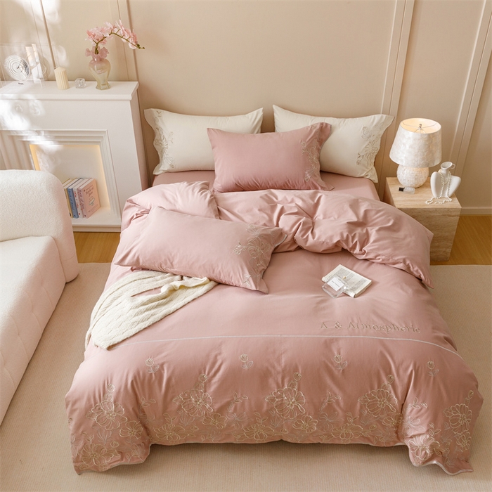 91家纺网 家纺一手货源 找家纺 艾莱家纺 2024新款A类新疆长绒棉加厚柔顺磨毛四件套-花开烂漫 花开烂漫-戴安娜