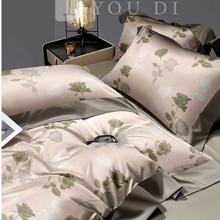 91家纺网 家纺一手货源 找家纺 （总1）未来家居 2024新款UD活性印染铂金贡缎四件套