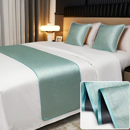 91家纺网 家纺一手货源 找家纺 （总）安力森/诚臻酒店用品酒店用品 2025新款床尾巾纯色酒店专用床上用品搭巾床旗高端轻奢民宿宾馆简约床盖