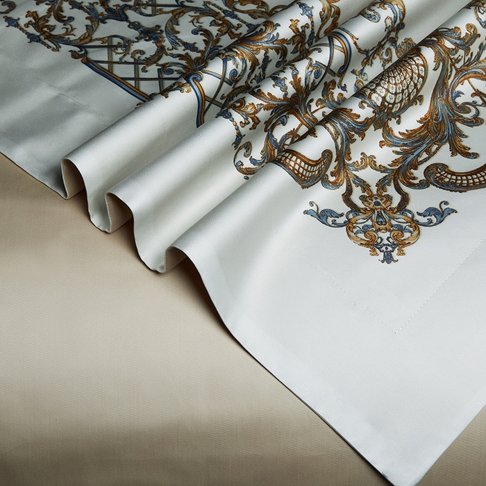 91家纺网 家纺一手货源 找家纺 2024新款100s长绒棉数码印花大版定位四件套 弗雷