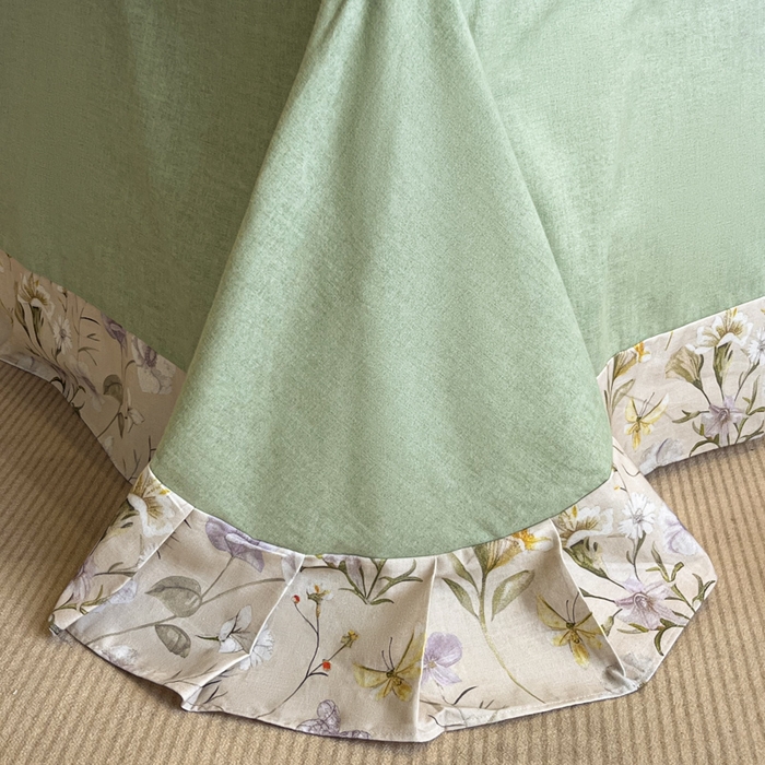 91家纺网 家纺一手货源 找家纺 大柏树 2025新款A类全棉磨毛印花四件套 暗香灰